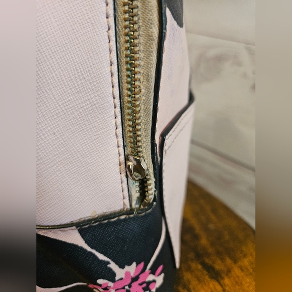 Kate Spade New York Floral Mini Backpack Pink & Black Crossbody Straps *Flaws* - Picture 5 of 15